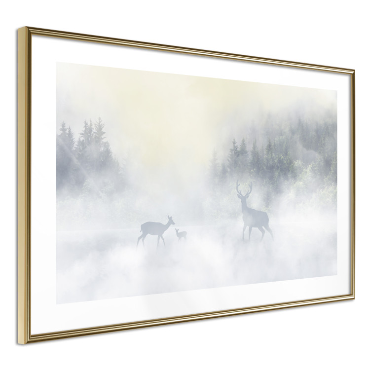 Wall Poster Roe Deer and Deer in the Fog - Animals Against the Background of Forests, Lake and Mountains 145300 additionalImage 11
