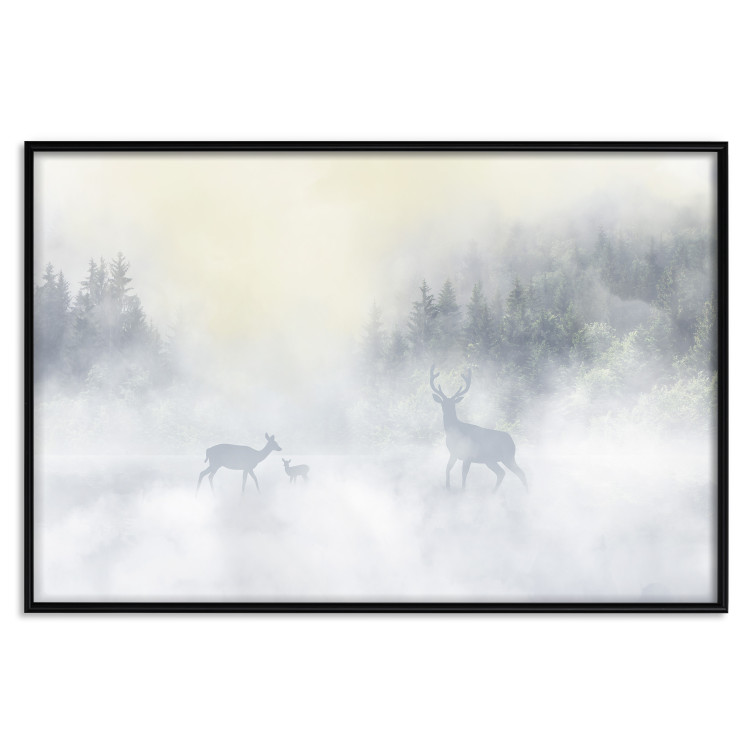 Wall Poster Roe Deer and Deer in the Fog - Animals Against the Background of Forests, Lake and Mountains 145300 additionalImage 26