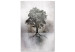 Canvas Art Print Landscape in Brown and Gray (1-piece) - solitary tree and light background 148900