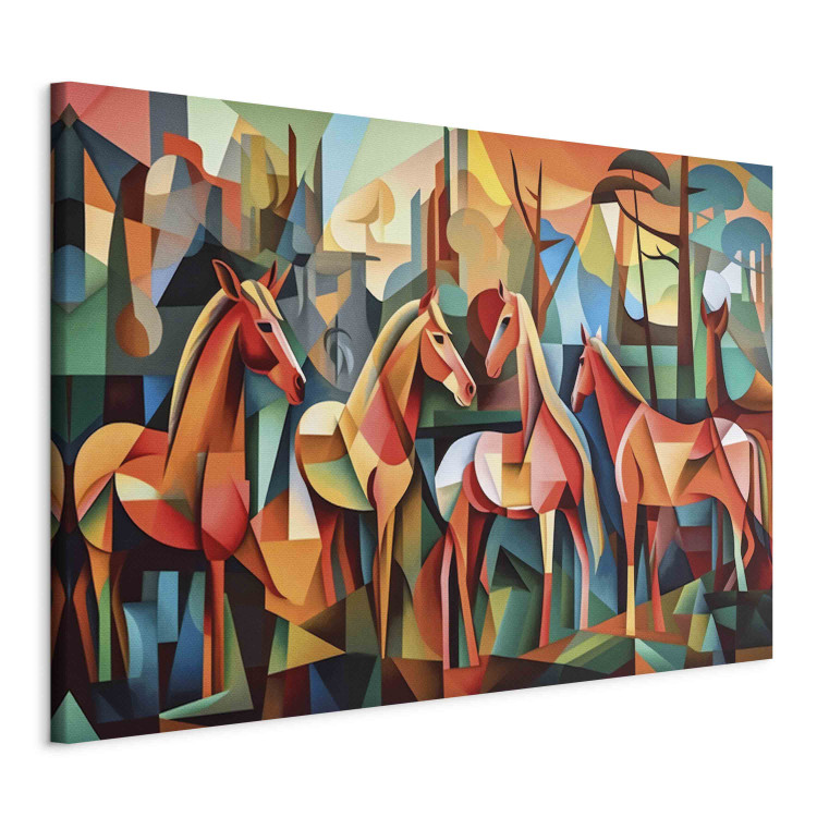 Large canvas print Cubist Horses - A Geometric Composition Inspired by Picasso’s Style [Large Format] 151100 additionalImage 3
