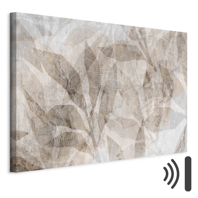 Canvas Print Shadow Abstraction - Interwoven Shapes and Beige Outline of Leaves 151200 additionalImage 8