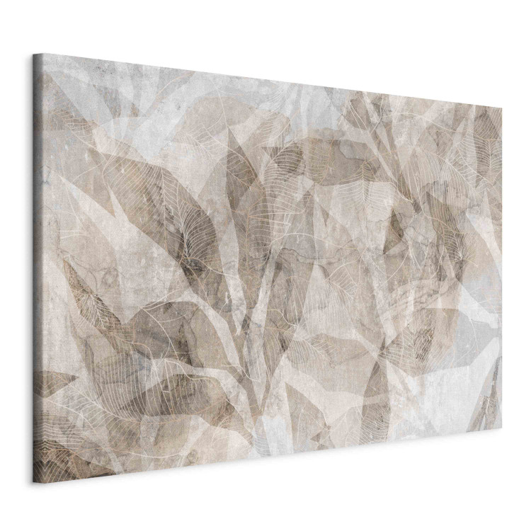 Canvas Print Shadow Abstraction - Interwoven Shapes and Beige Outline of Leaves 151200 additionalImage 2