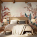 Wall Mural Tropical Leaves - Composition With Plants on a Terracotta-Colored Background 160000 additionalThumb 2