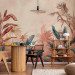 Wall Mural Tropical Leaves - Composition With Plants on a Terracotta-Colored Background 160000 additionalThumb 6