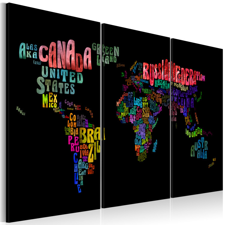 Canvas Art Print Names of countries - triptych 55400 additionalImage 2