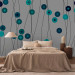 Wall Mural Buttons - Geometric Patterns with Turquoise Elements on a Gray Background 60700 additionalThumb 2