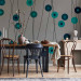 Wall Mural Buttons - Geometric Patterns with Turquoise Elements on a Gray Background 60700 additionalThumb 6
