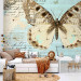 Wall Mural Postcard with a Butterfly - Butterfly on a blue background with retro captions and notes 61300 additionalThumb 6