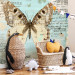 Wall Mural Postcard with a Butterfly - Butterfly on a blue background with retro captions and notes 61300 additionalThumb 5