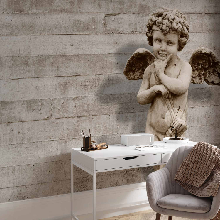 Wall Mural Cherub - sculpture of a cute angel on a retro concrete background 64500 additionalImage 4