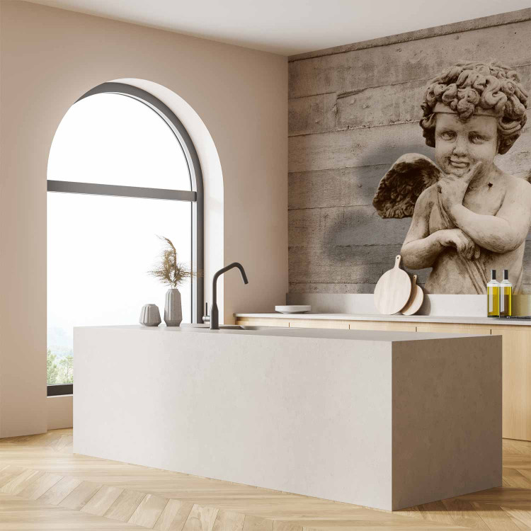 Wall Mural Cherub - sculpture of a cute angel on a retro concrete background 64500 additionalImage 7