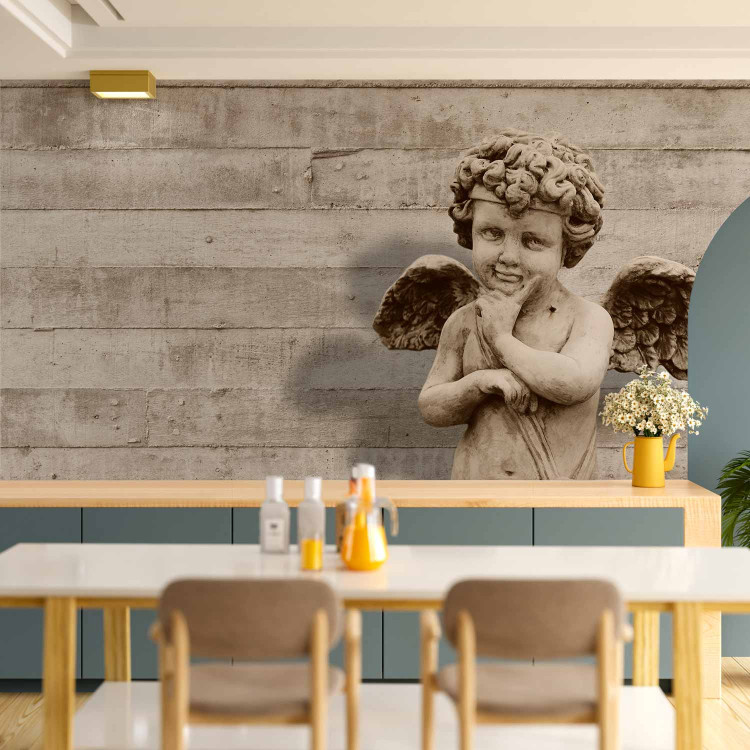 Wall Mural Cherub - sculpture of a cute angel on a retro concrete background 64500 additionalImage 6