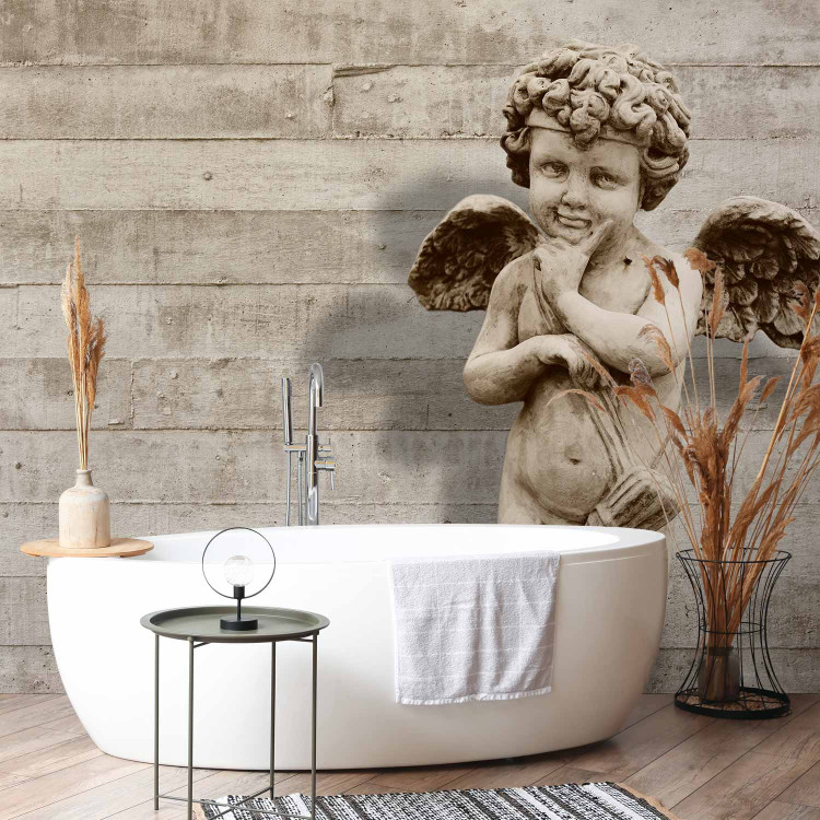 Wall Mural Cherub - sculpture of a cute angel on a retro concrete background 64500 additionalImage 8