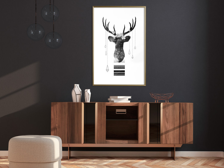Wall Poster Abstract Antlers - black and white abstract composition with a deer 114310 additionalImage 13