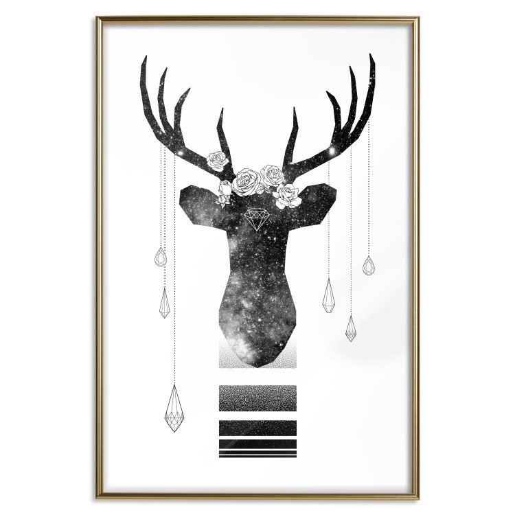 Wall Poster Abstract Antlers - black and white abstract composition with a deer 114310 additionalImage 20