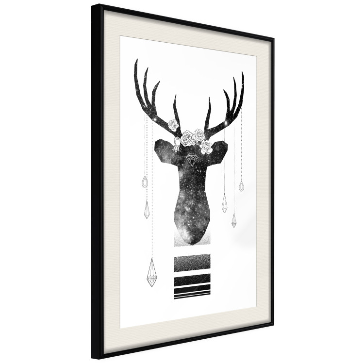 Wall Poster Abstract Antlers - black and white abstract composition with a deer 114310 additionalImage 3