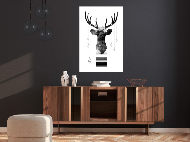 Wall Poster Abstract Antlers - black and white abstract composition with a deer 114310 additionalImage 17