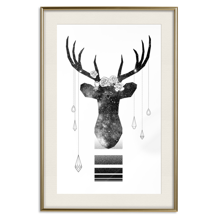 Wall Poster Abstract Antlers - black and white abstract composition with a deer 114310 additionalImage 19