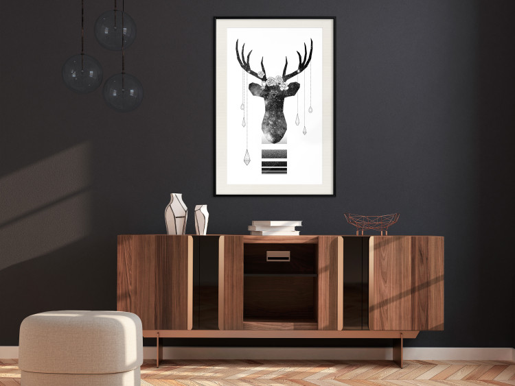Wall Poster Abstract Antlers - black and white abstract composition with a deer 114310 additionalImage 22
