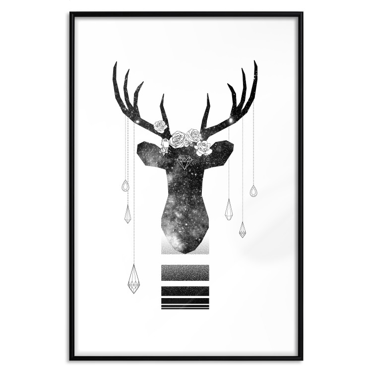 Wall Poster Abstract Antlers - black and white abstract composition with a deer 114310 additionalImage 15