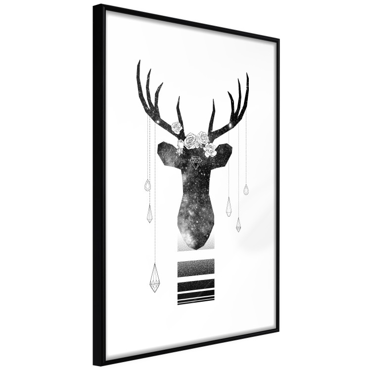 Wall Poster Abstract Antlers - black and white abstract composition with a deer 114310 additionalImage 11