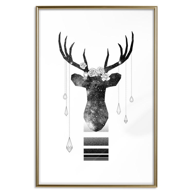 Wall Poster Abstract Antlers - black and white abstract composition with a deer 114310 additionalImage 16