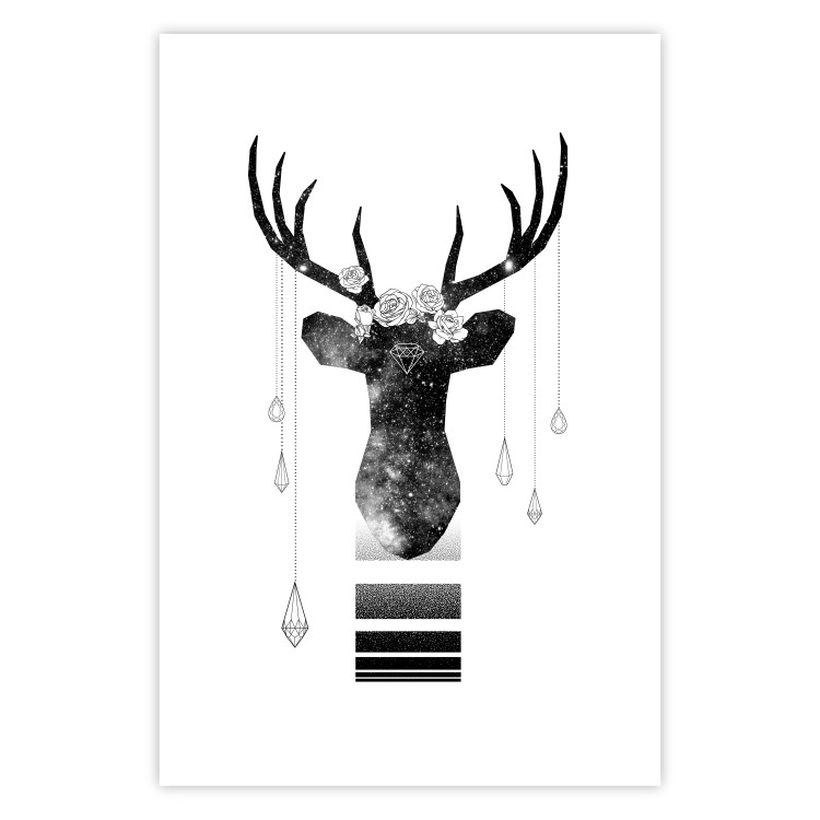 Wall Poster Abstract Antlers - black and white abstract composition with a deer 114310 additionalImage 25