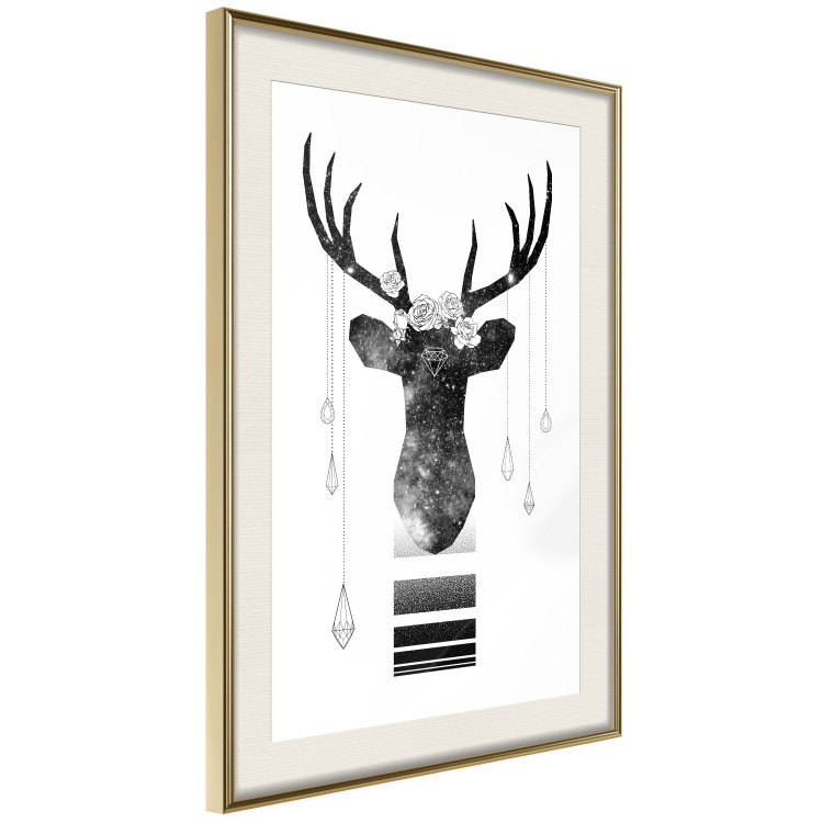Wall Poster Abstract Antlers - black and white abstract composition with a deer 114310 additionalImage 2