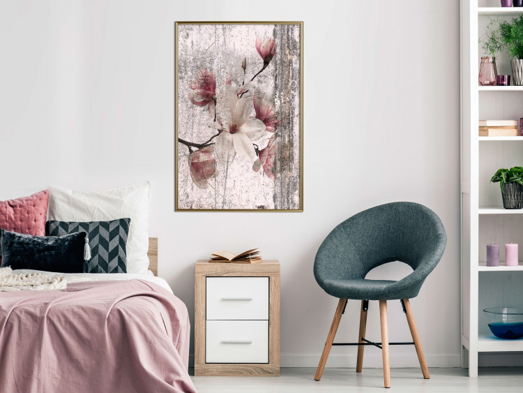 Poster Memorial Magnolia - botanical composition with vintage-style flowers 118610 additionalImage 5