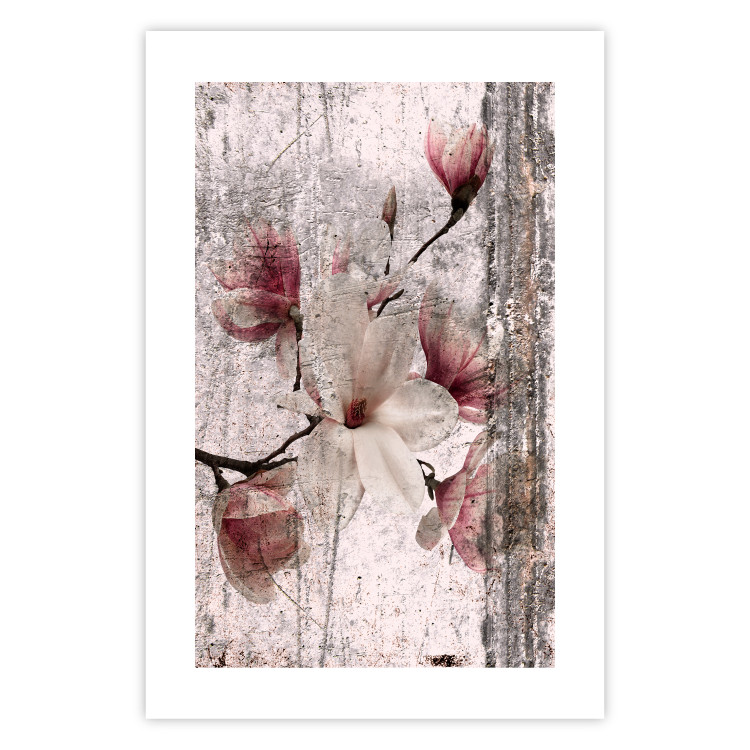 Poster Memorial Magnolia - botanical composition with vintage-style flowers 118610 additionalImage 19