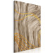 Canvas Art Print Fluctuations - abstract background with waves cut with golden ribbons 119110 additionalThumb 2