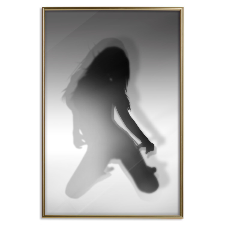 Poster Sensual Dance - black and white composition with a woman with long hair 121910 additionalImage 20