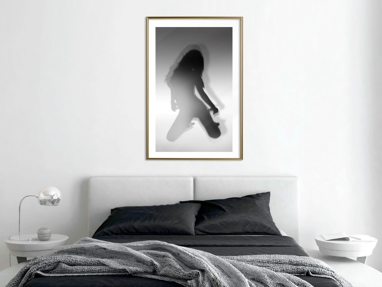 Poster Sensual Dance - black and white composition with a woman with long hair 121910 additionalImage 15