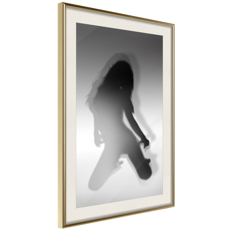 Poster Sensual Dance - black and white composition with a woman with long hair 121910 additionalImage 2