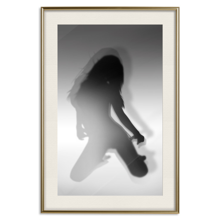 Poster Sensual Dance - black and white composition with a woman with long hair 121910 additionalImage 19