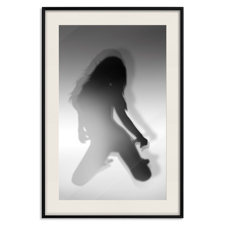 Poster Sensual Dance - black and white composition with a woman with long hair 121910 additionalImage 18