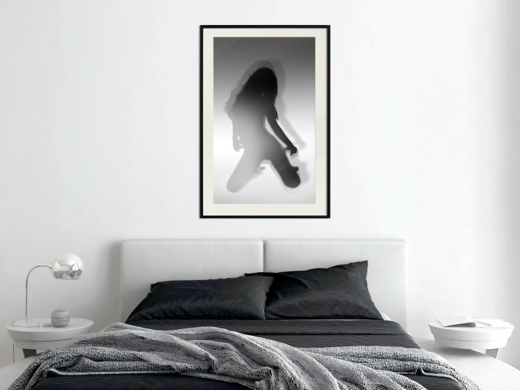 Poster Sensual Dance - black and white composition with a woman with long hair 121910 additionalImage 22