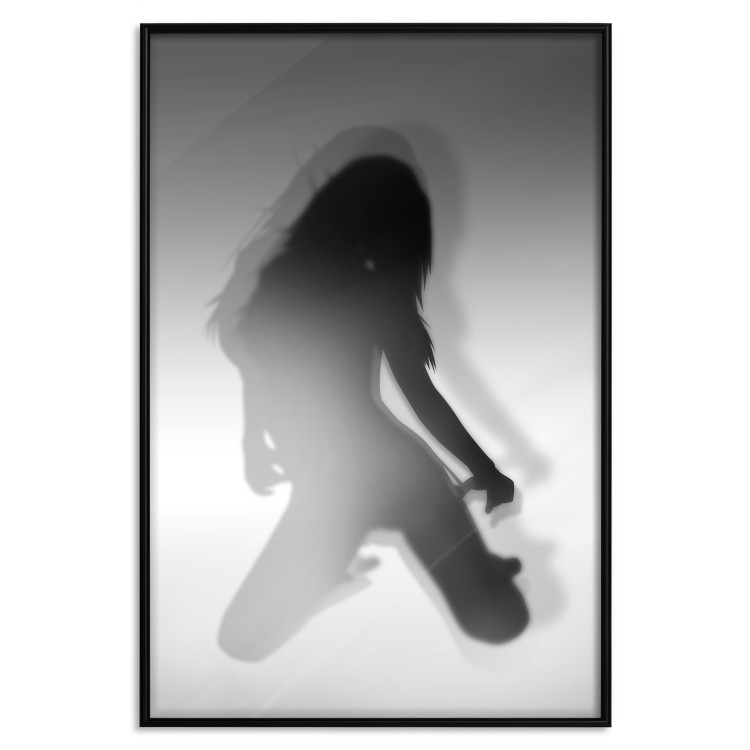 Poster Sensual Dance - black and white composition with a woman with long hair 121910 additionalImage 24