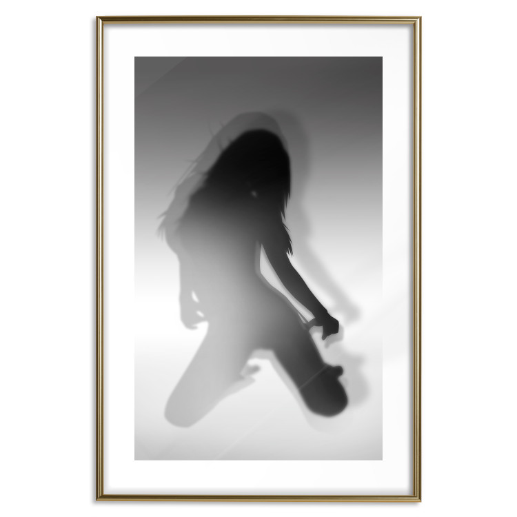 Poster Sensual Dance - black and white composition with a woman with long hair 121910 additionalImage 16