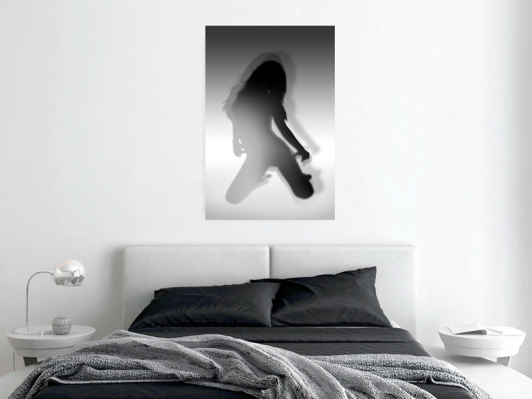 Poster Sensual Dance - black and white composition with a woman with long hair 121910 additionalImage 23
