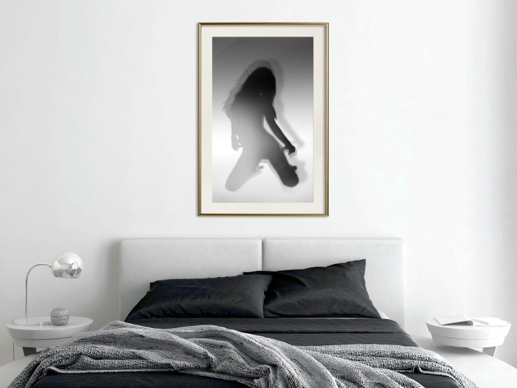 Poster Sensual Dance - black and white composition with a woman with long hair 121910 additionalImage 21