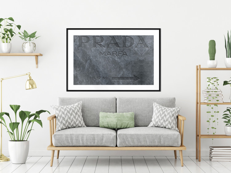 Wall Poster Marble Prada - engraved English brand name on marble texture 122310 additionalImage 4