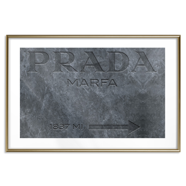 Wall Poster Marble Prada - engraved English brand name on marble texture 122310 additionalImage 14