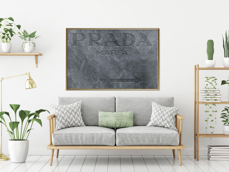 Wall Poster Marble Prada - engraved English brand name on marble texture 122310 additionalImage 5