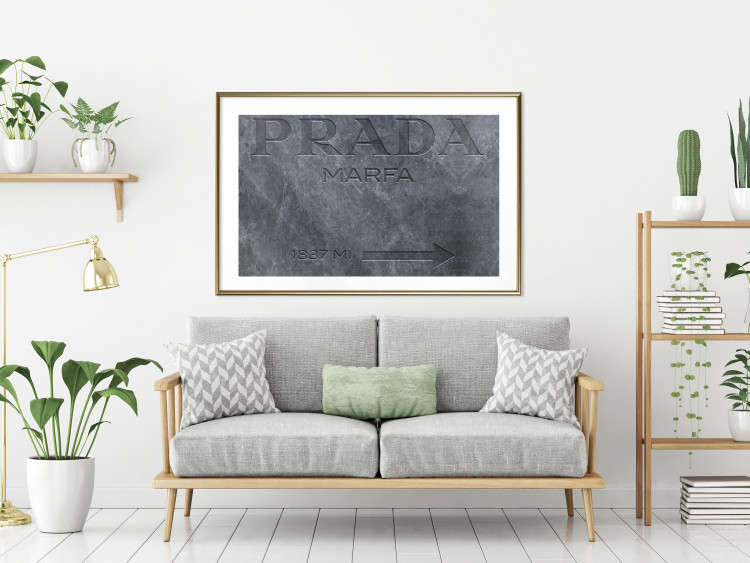 Wall Poster Marble Prada - engraved English brand name on marble texture 122310 additionalImage 13