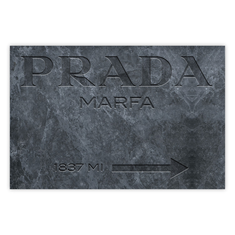 Wall Poster Marble Prada - engraved English brand name on marble texture 122310
