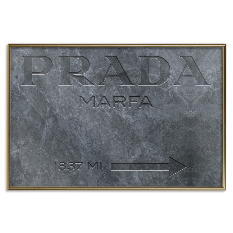 Wall Poster Marble Prada - engraved English brand name on marble texture 122310 additionalImage 16
