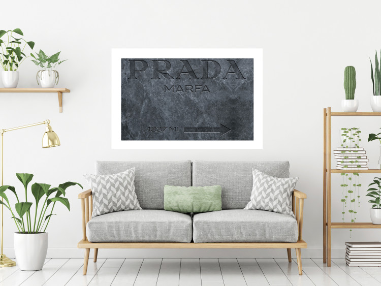 Wall Poster Marble Prada - engraved English brand name on marble texture 122310 additionalImage 2