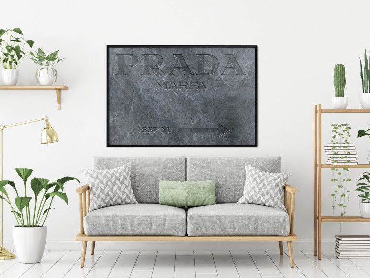Wall Poster Marble Prada - engraved English brand name on marble texture 122310 additionalImage 3