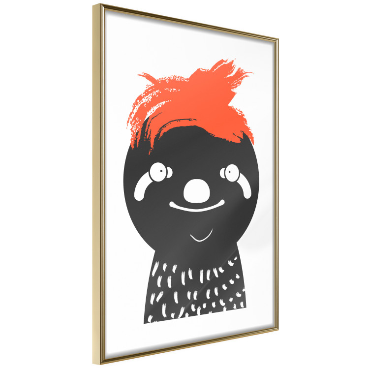 Poster Crazy Sloth - funny gray animal with orange hair 122910 additionalImage 12